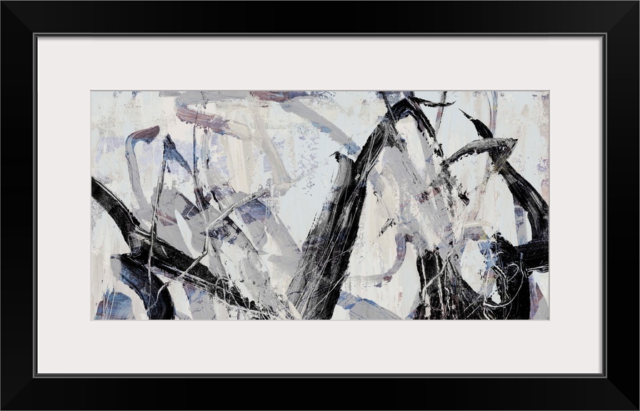 Contemporary abstract artwork in shades of grey and black.