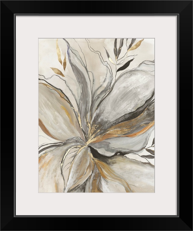 Gold Charcole Flower I