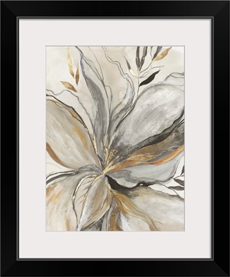 Gold Charcole Flower I