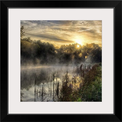 Sunrise Over a Foggy Ohio Pond