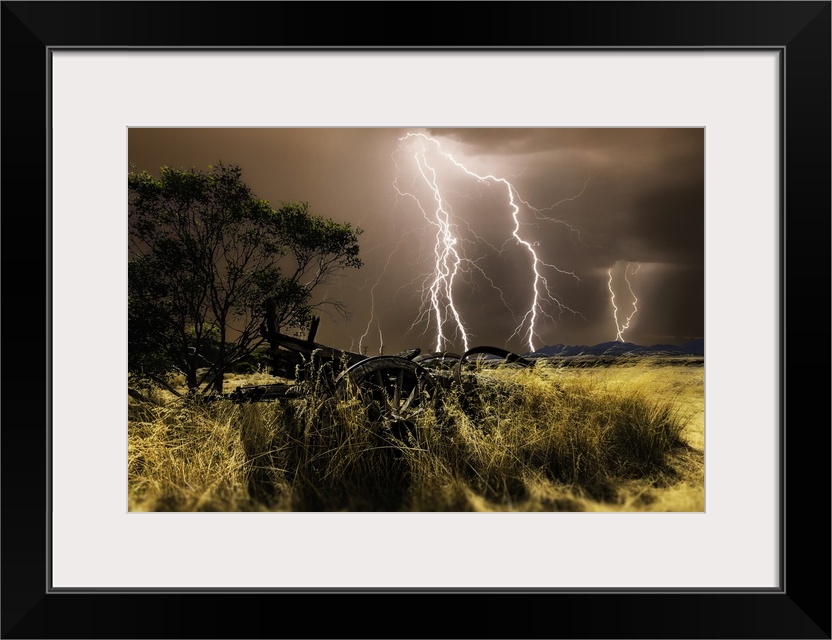 Lightning strikes in the countryside, Western Australia