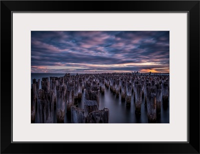 Windy sunset at Princes Pier, Melbourne