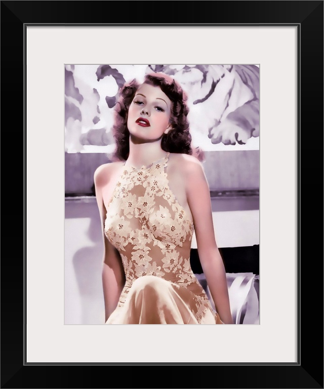 Rita Hayworth Colorized Floral Gown