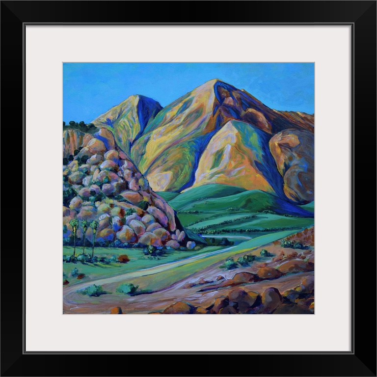 Afternoon Delight by RD Riccoboni, San Diego California Mountains and valley. Boulders rocks cliffs and a winding road wit...