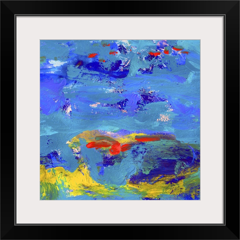 Blue Carnival by the Sea Abstract Painting by RD Riccoboni.