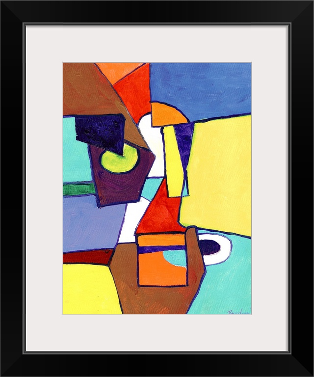 Simple Abstract Thoughts. Cubist geometric style experimental painting by RD Riccoboni