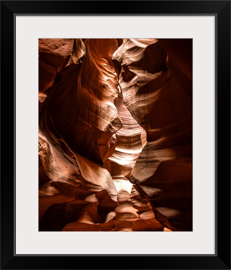Photograph from inside of Antelope Canyon rock formation located on the Navajo Reservation in Page,  Arizona with flowing ...