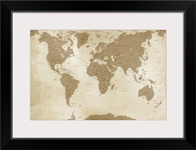 Antique Style World Map