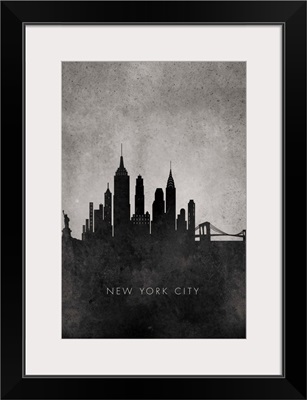 Black and White Minimalist New York City Skyline