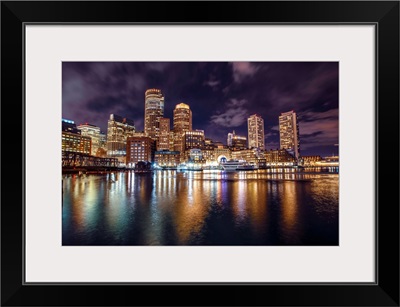 Boston City Skyline at Night