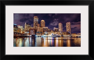 Boston City Skyline at Night