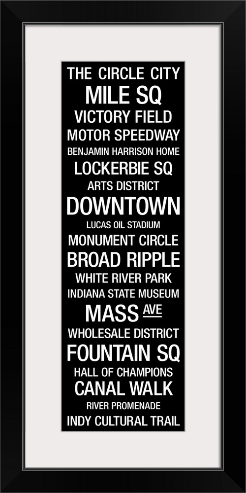Vintage large subway bus art roll for a living room or office depicting important nicknames, landmarks, streets, and areas...