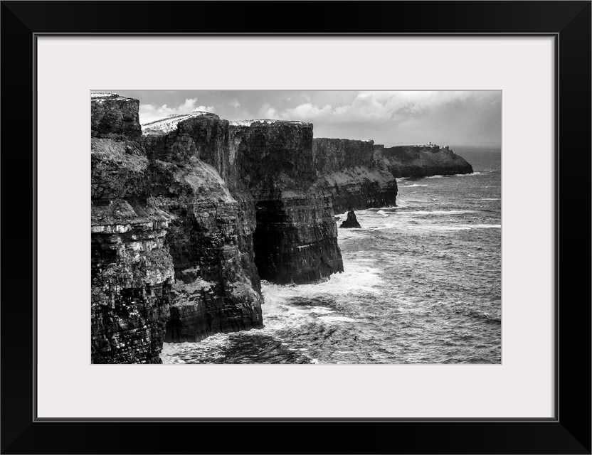 Landscape photograph of the picturesque Cliffs of Moher, located at the southwestern edge of the Burren region in County C...