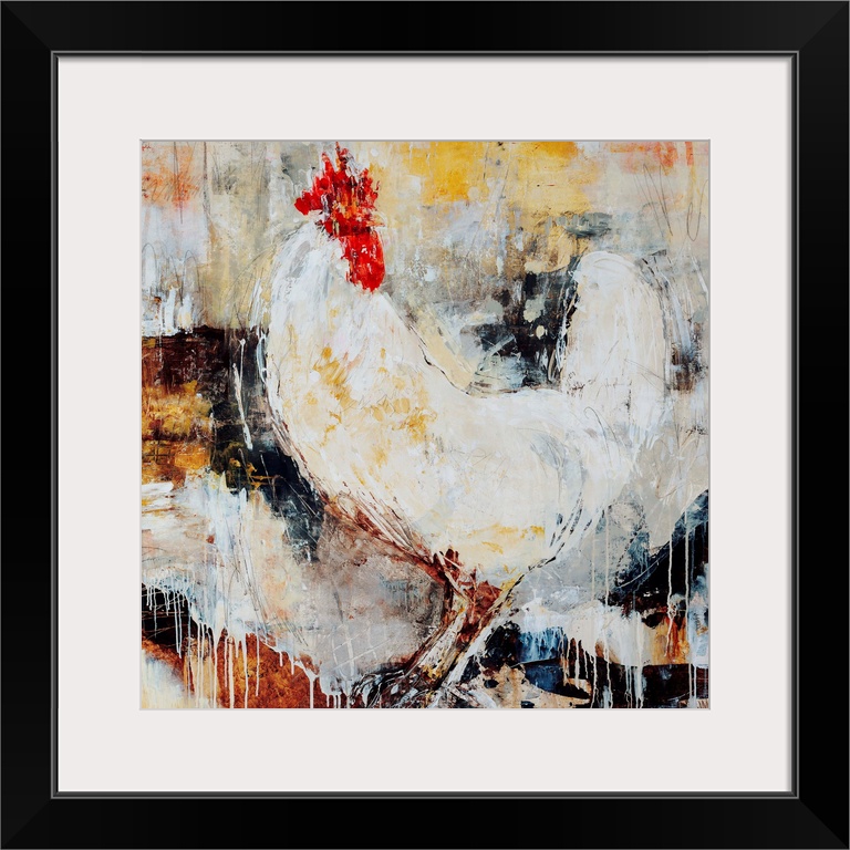 Abstract painting of a rooster.