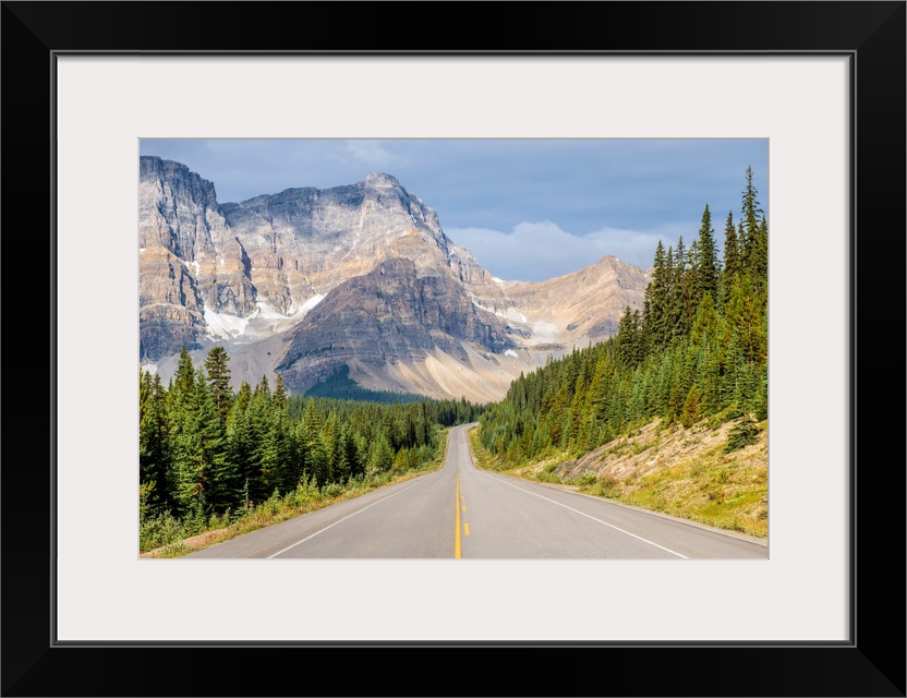 View of a mountain from Icefields Parkway in Banff National Park, Alberta, Canada.