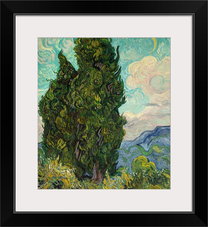 Cypresses was painted in late June 1889, shortly after Van Gogh began his yearlong stay at the asylum in Saint-Remy. The s...