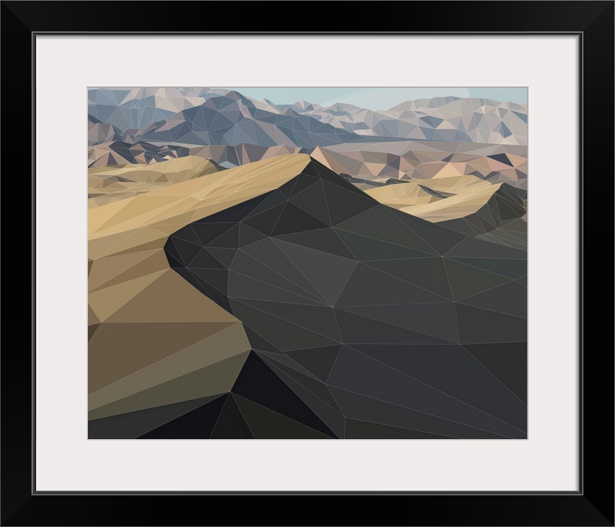 Dunes in Death Valley, California, rendered in a low-polygon style.