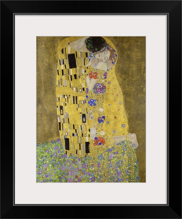 Gustav Klimt's The Kiss (1907 - 1908) famous painting.