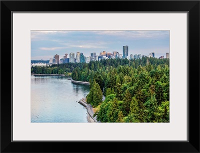 Elevated View Of Downtown Vancouver And Stanley Park, British Columbia, Canada