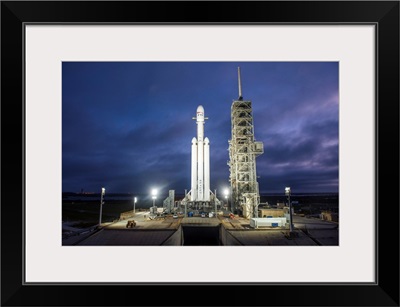 Evening View Of Falcon Heavy Launch Vehicle, Kennedy Space Center, Florida