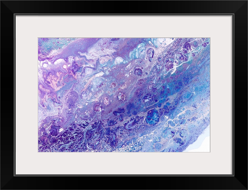 Abstract contemporary painting in pastel tones, in a marbling effect.
