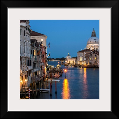 Grand Canal and The Salute at Night, Venice, Italy - Square