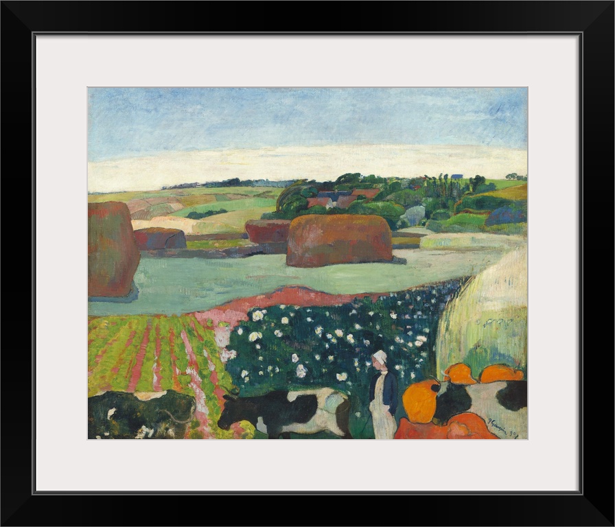 Haystacks in Brittany (1890) by Paul Gauguin.