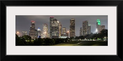 Houston TX Skyline at Night Panorama