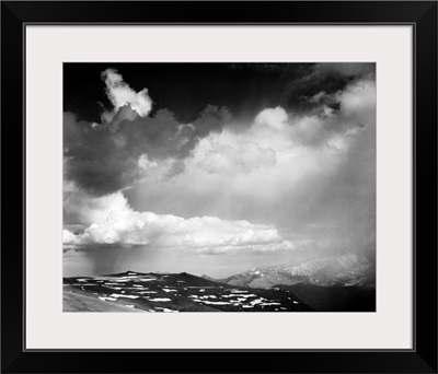In Rocky Mountain National Park, Mountain Tops, Low Horizon, Dramatic Clouded Sky