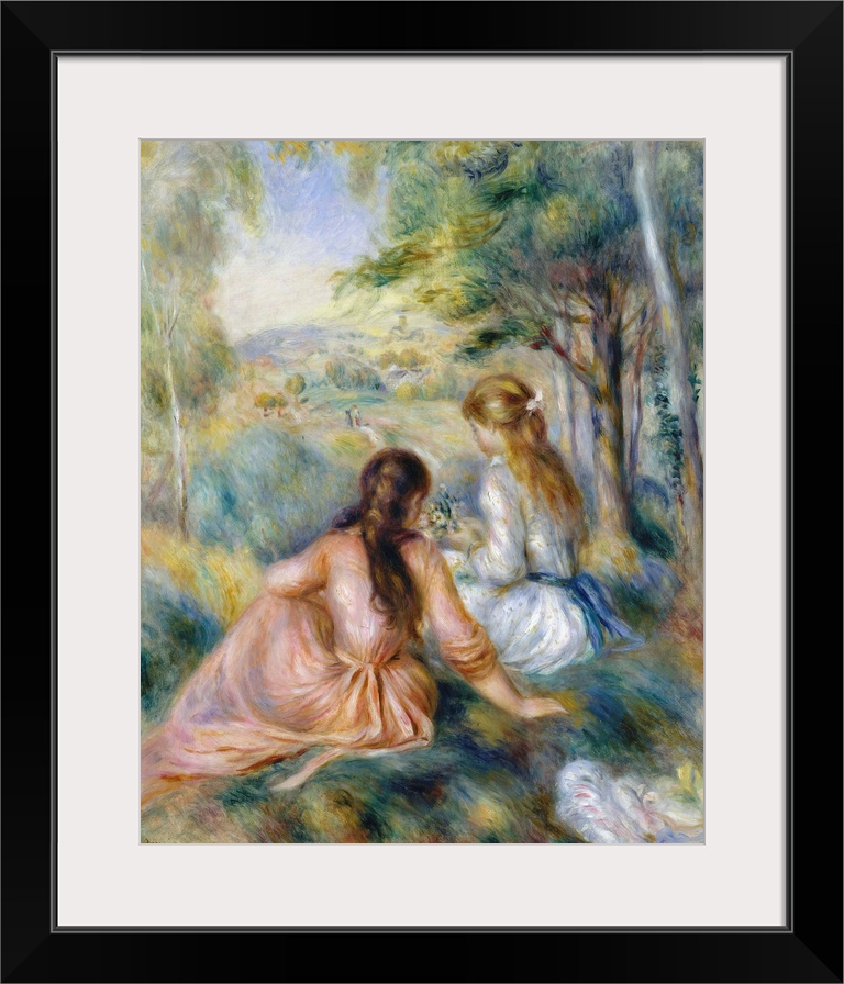 Between 1888 and 1892 Renoir painted a number of works in which the same pair of girls-the blonde wearing a white frock an...