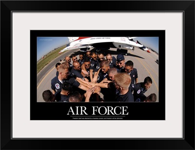 Military Poster: Air Force Thunderbird maintainers bring it in for a cheer