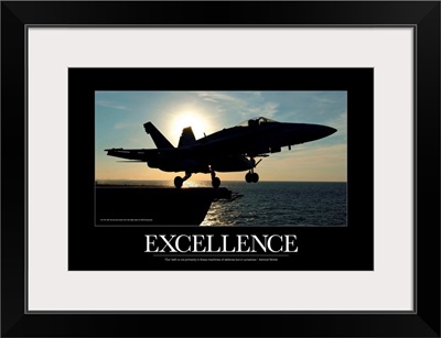 Military Poster: An F/A-18C Hornet launches from the flight deck of USS Enterprise