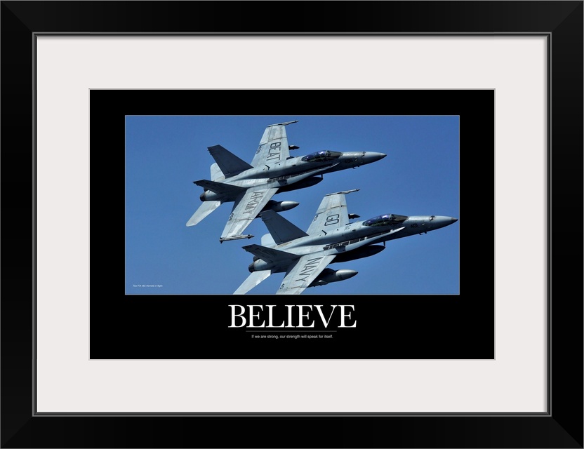 Military Poster: Two F/A-18C Hornets in flight