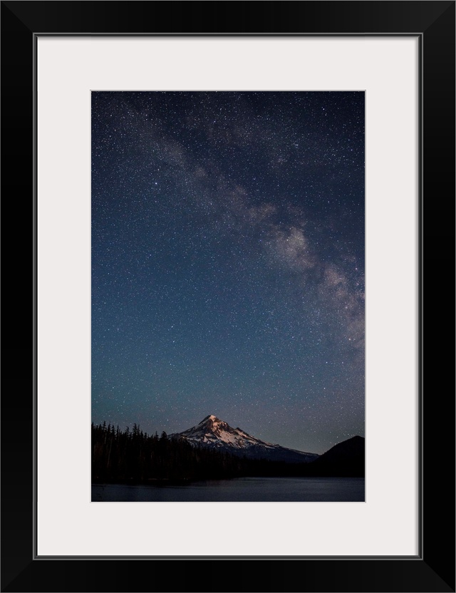 View of Mount Hood and Milky Way in Portland, Oregon.