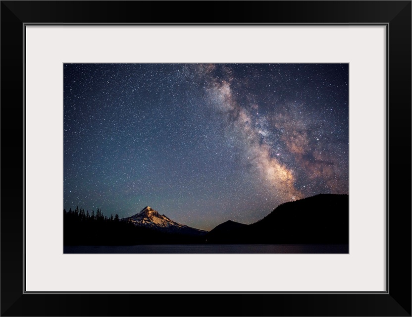 View of Mount Hood and Milky Way in Portland, Oregon.