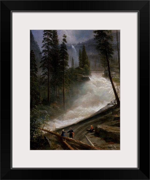 At Nevada Falls in California's Yosemite Valley, the Merced River plunges over a high ledge onto a jumble of boulders almo...