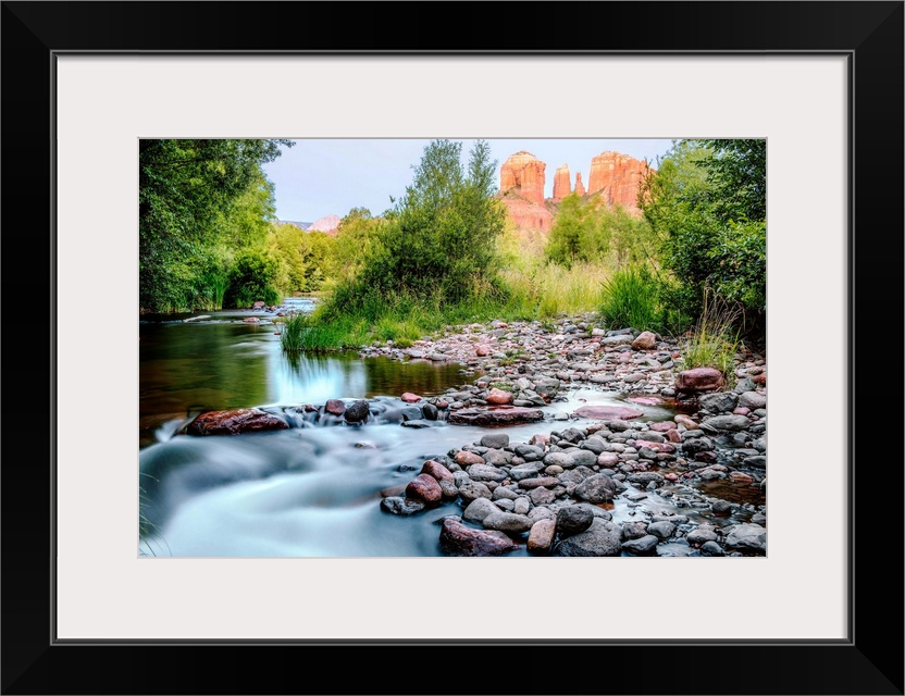 Oak Creek with Cathedral Rock in Sedona, Arizona.