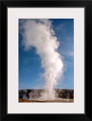 Old Faithful Erupted Geyser And Steam, Yellowstone National Park