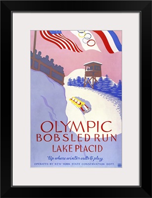 Olympic Bobsled Run, Lake Placid - WPA Poster