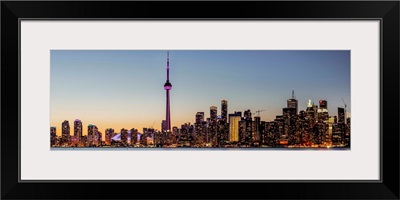 Panoramic Toronto City Skyline at Night