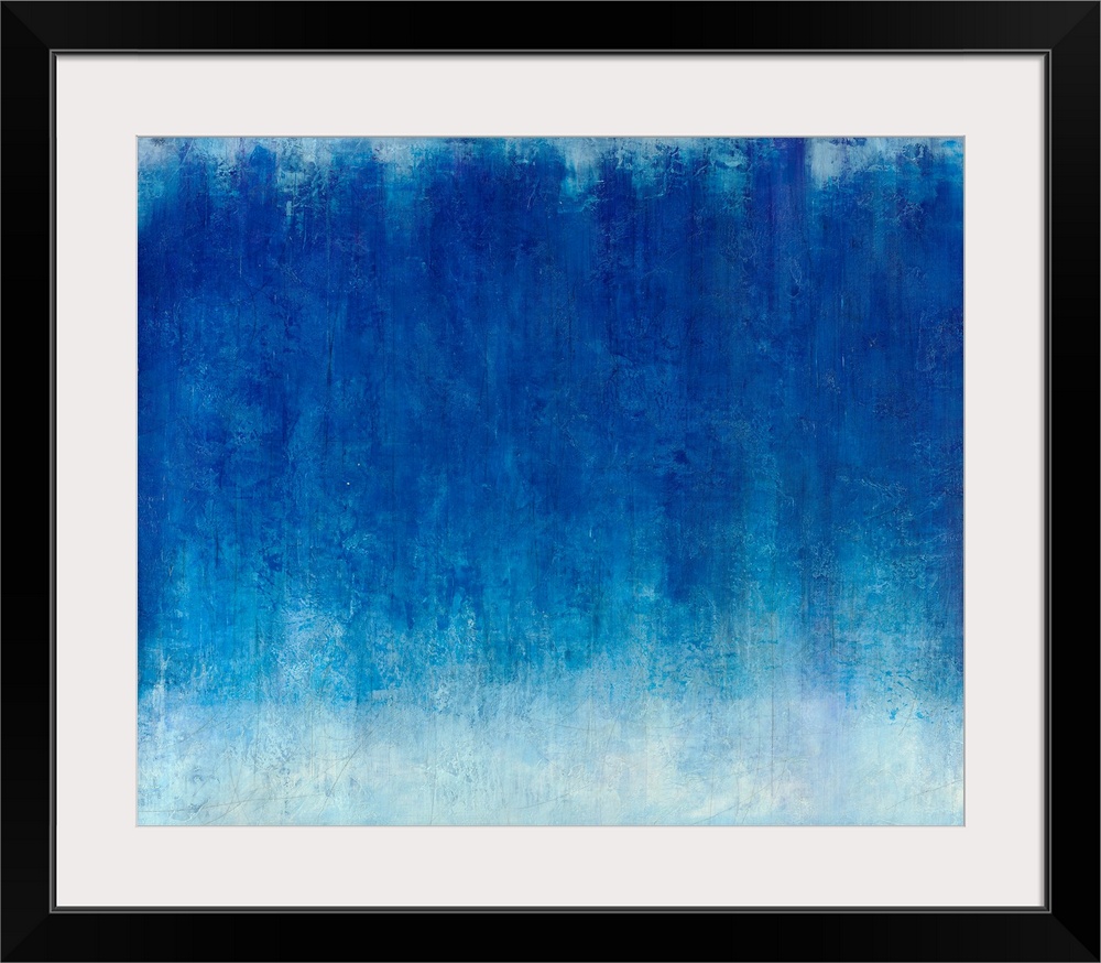 A horizontal monochromatic abstract painting with beautiful textures.