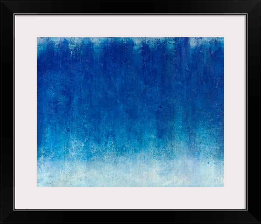 A horizontal monochromatic abstract painting with beautiful textures.