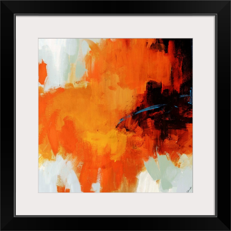 Contemporary abstract artwork featuring vibrant streaks of color on a blank background creating a rough texture.