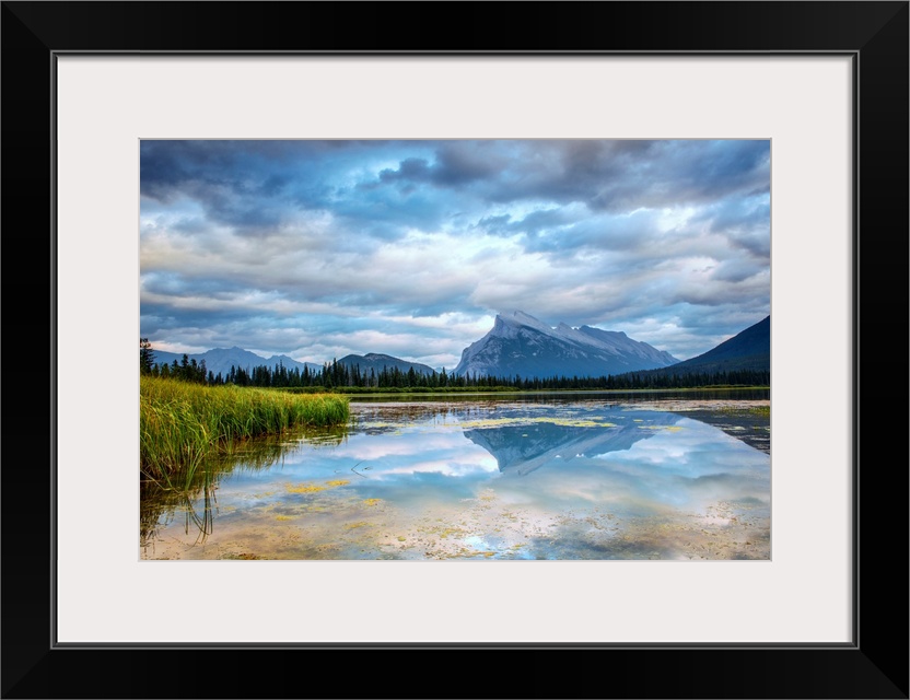 Reflection of Mount Rundle on Vermilion Lakes in Banff National Park, Alberta, Canada.