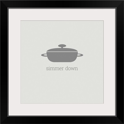 Simmer Down - minimalist retro kitchen art