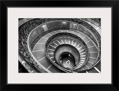 Spiral Staircase, Vatican Historical Museum, Vatican City, Italy - Black and White