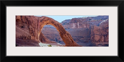 The Corona Arch overlooking Bootlegger Canyon in Arches National Park, Utah