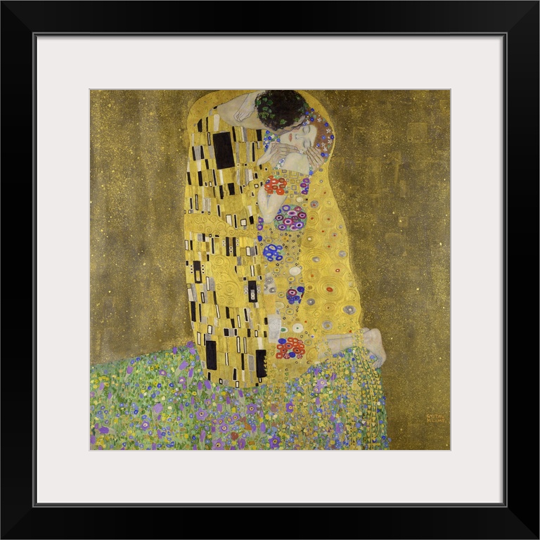 Gustav Klimt's The Kiss (1907 - 1908) famous painting.