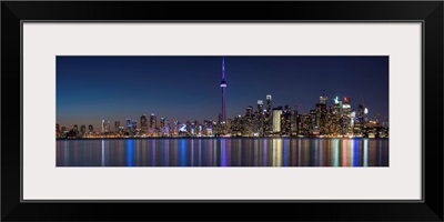 Toronto City Skyline with CN Tower, at Night