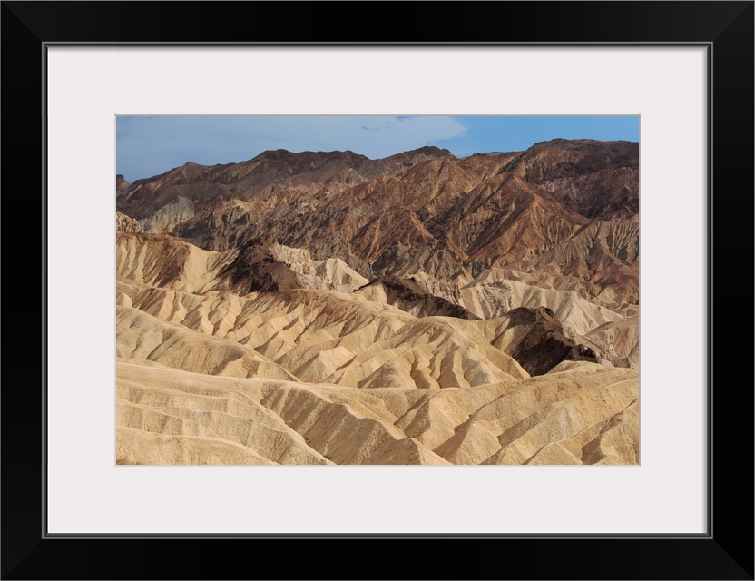 View of the folding formations of Tucki Mountain in Death Valley, California.